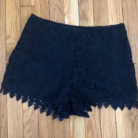 Blue Rain Pants - High waisted black lace shorts